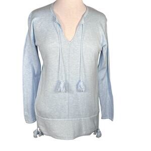 Lilly Pulitzer Women’s Light Blue Pullover Sweater with Tassels Oversized Small